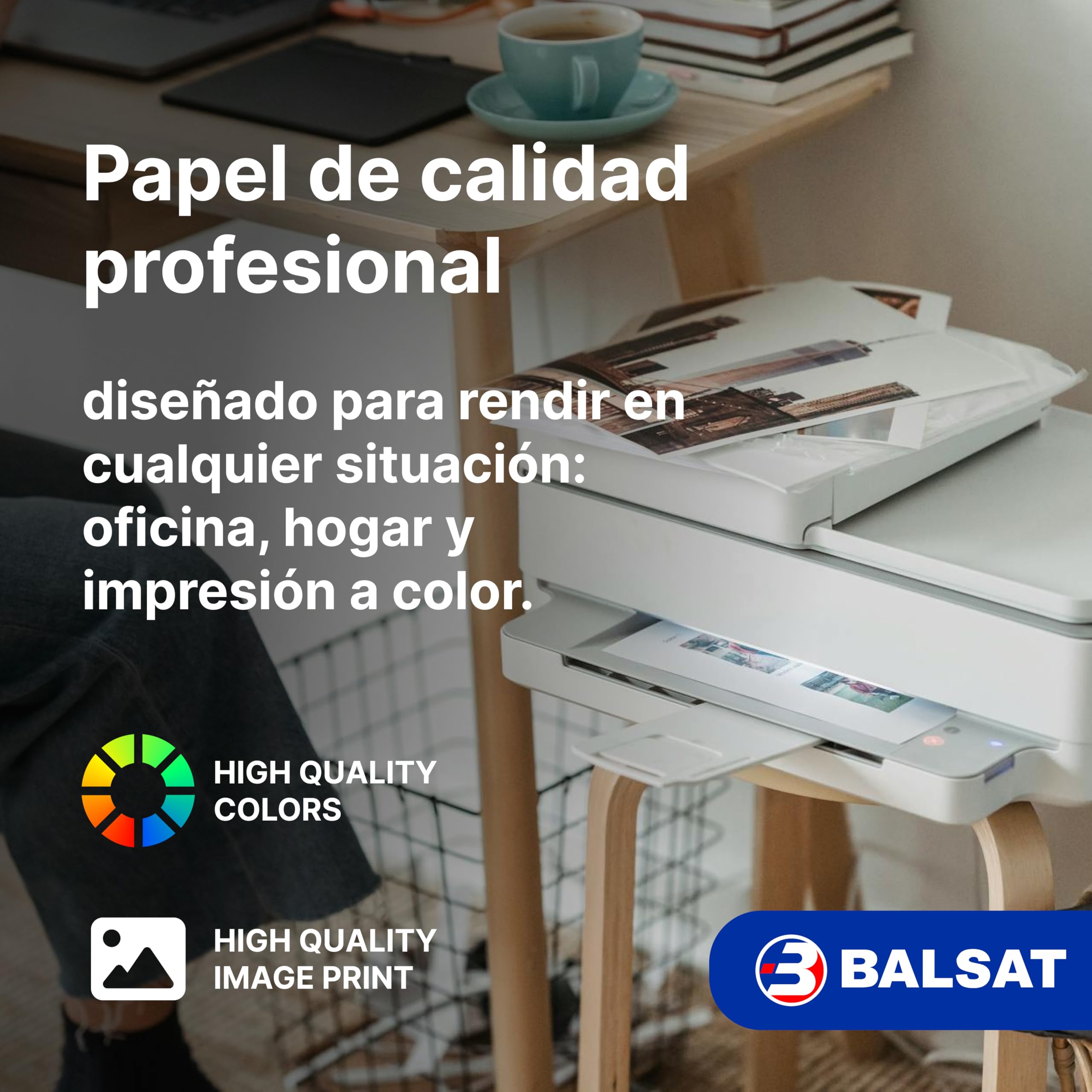 BALSAT Folios DIN A4 80 gramos, 500 hojas, Paquete de 500 Unidades - Papel de Oficina (2500)