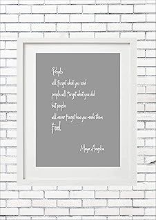 PEOPLE WILL FORGET WHAT YOU SAID - MAYA ANGELOU Inspiring Quote Art Unframed Print Poster Canvas Framed Frame A4 A3 A2 A1