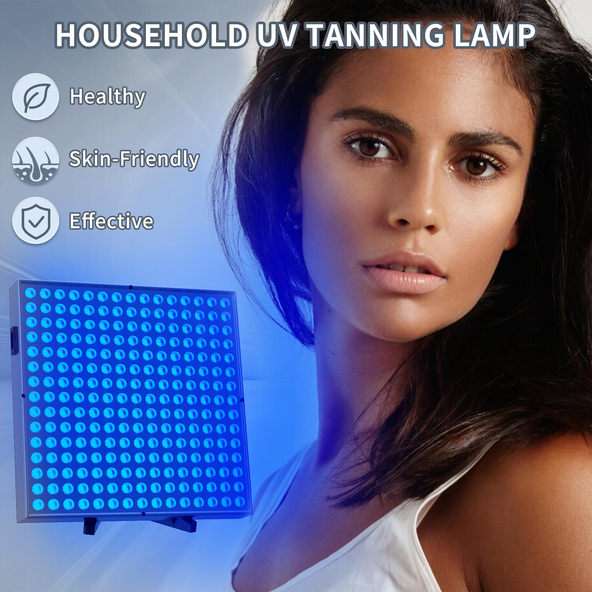 Bräunungslampe für Zuhause,225PCS 460NM Solarium Für Zuhause,Gesichtssolarium Faltbares Seinstellbares Ständer Und Aufhängbare Haken,Gesichtsbräuner Solarium Für Zuhause Für Körper&Gesicht