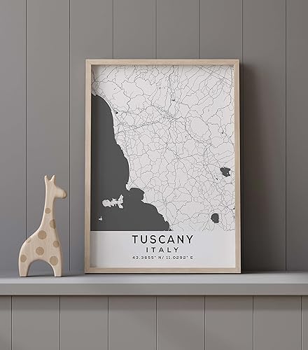 Miniatura 9 de Mapa de Toscana, Italia, Light 2 (8x10)