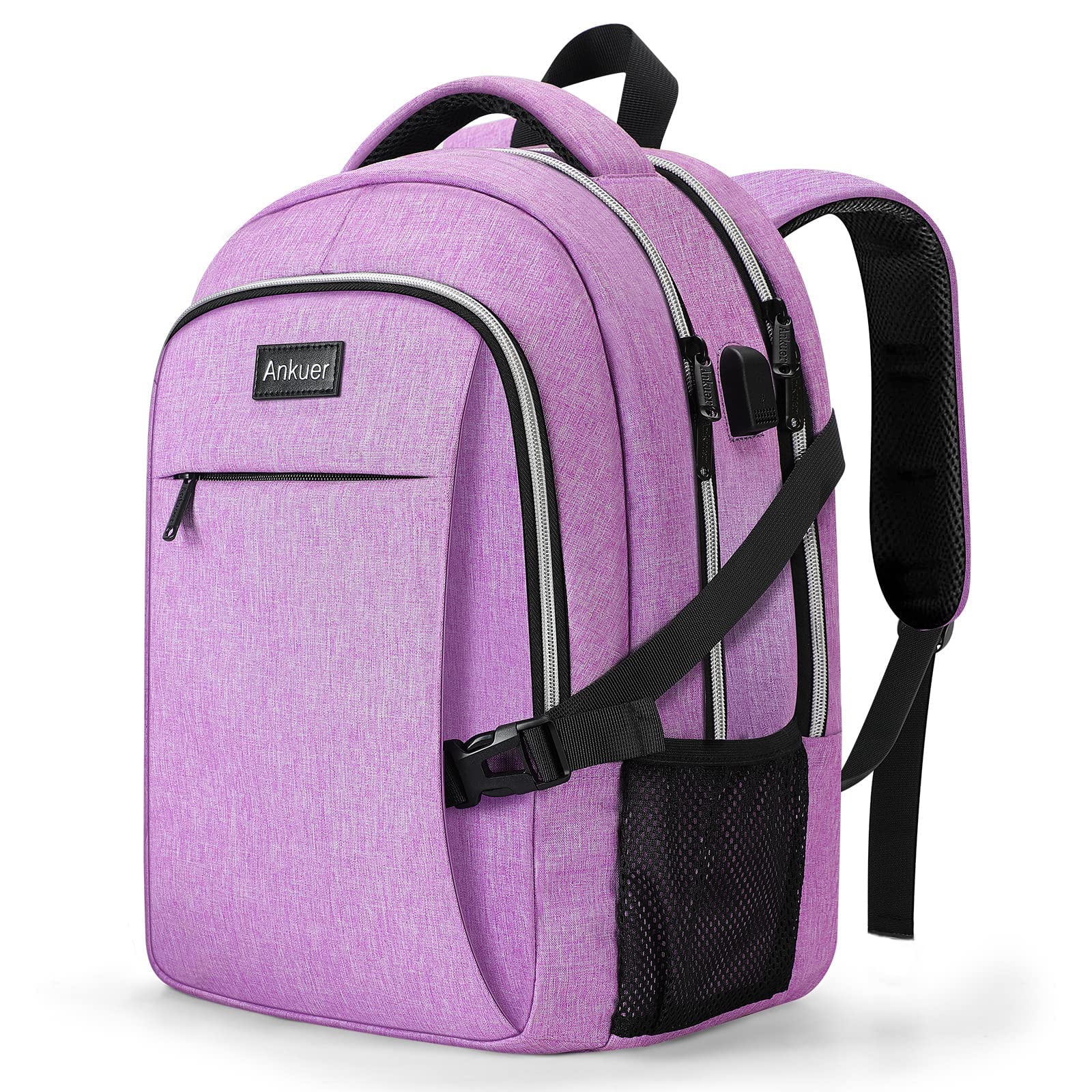 ANKUER Backpacks for Women, Backpack Fits Up 15.6 in Laptop Backpack for Travel, Backpacks with USB Charging Port, Work Business Backpack for School (Purple)