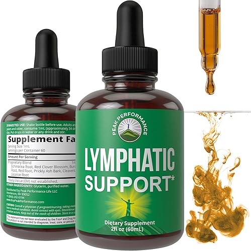 Gotas de drenaje linfático. Suplemento vegano con raíz de equinácea, flor de trébol rojo, raíz de bardana, raíz roja, raíz de bardana, raíz roja,