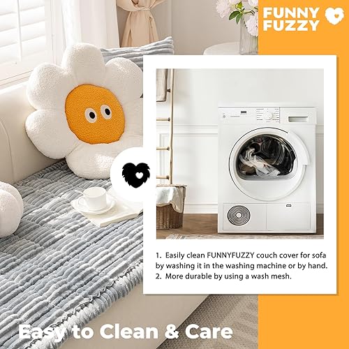 Miniatura 6 de FUNNY FUZZY Fundas de sofá para mascotas, protector lavable para perros, fundas de sofá de franela para perros, aptas para mascotas, tapete para