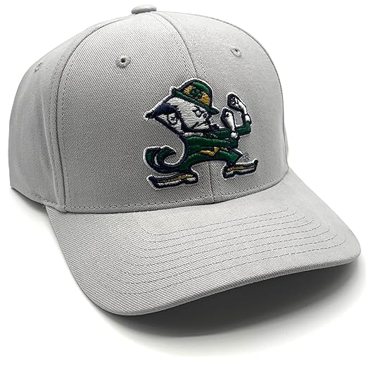 Notre Dame Classic Logo Hat Adjustable Irish Embroidered University Cap Gray