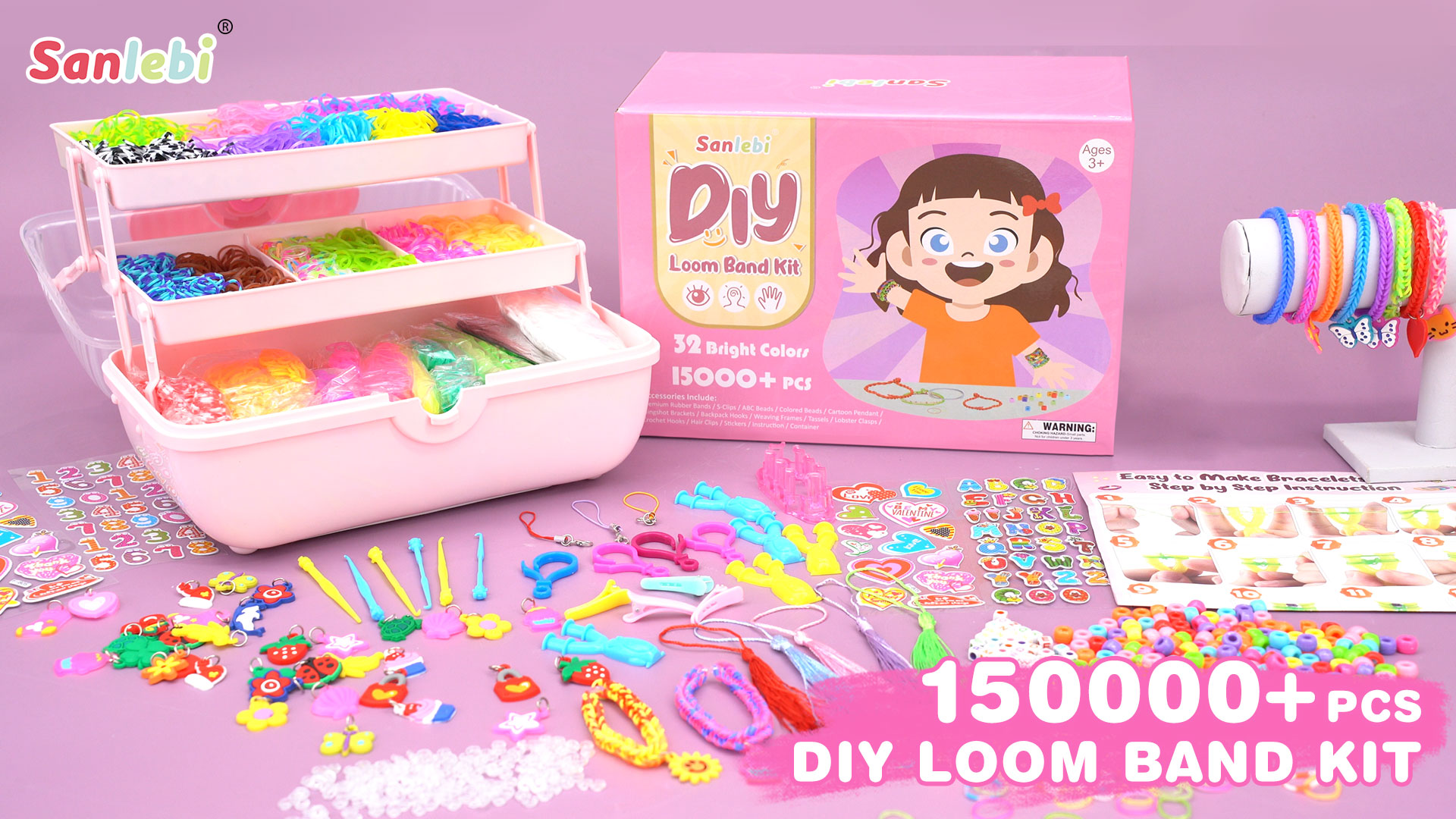 DEVA STASH Kit di elastici per il telaio - 30 colori, oltre 15400