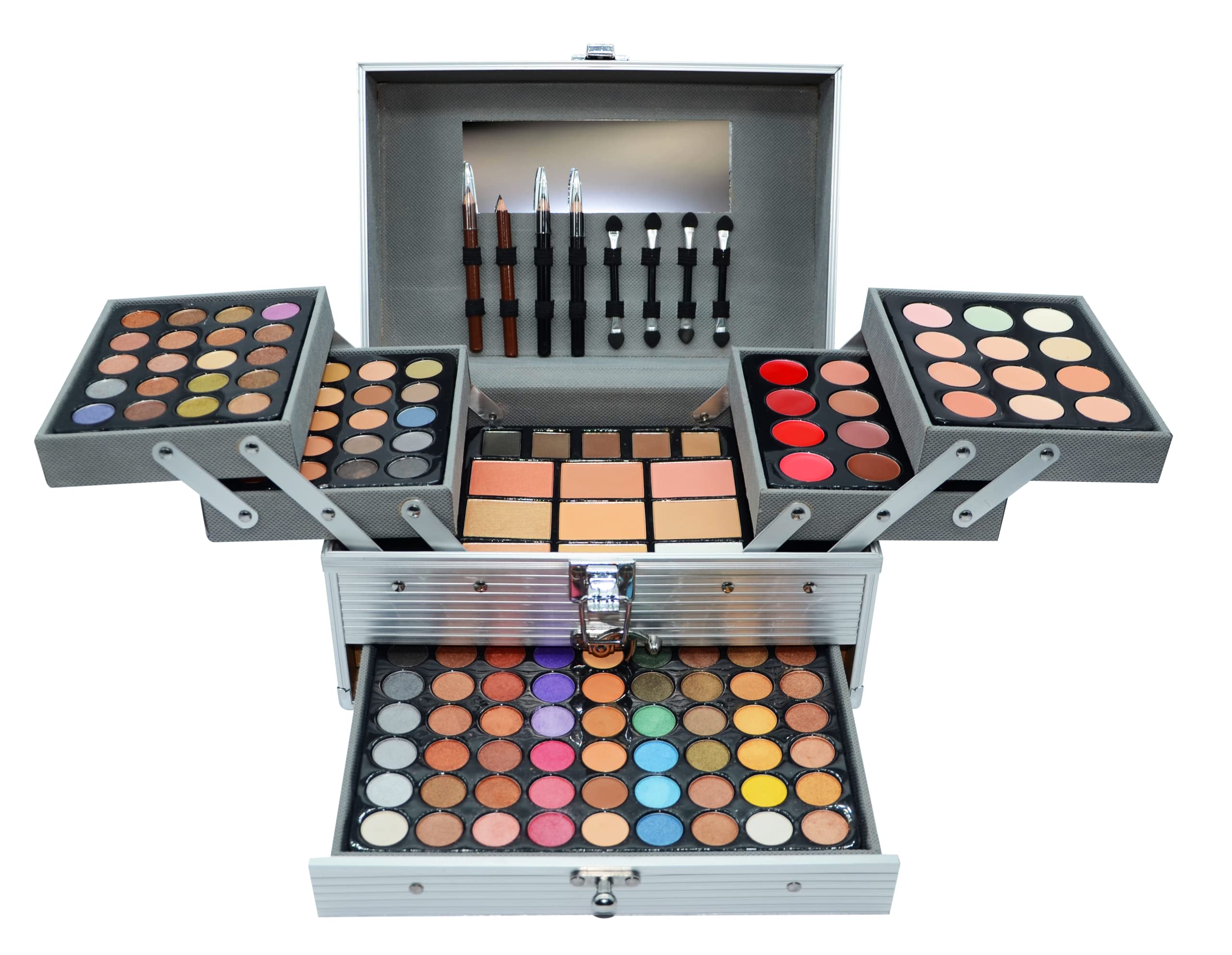 Set mit 94 Lidschatten+4 Eyeliner+12 Lippenstift+5 Farbtöne. | Professioneller Koffer mit 94 Lidschatten und bis zu 168 Farben, um moderne und komplexe Looks zu kreieren
