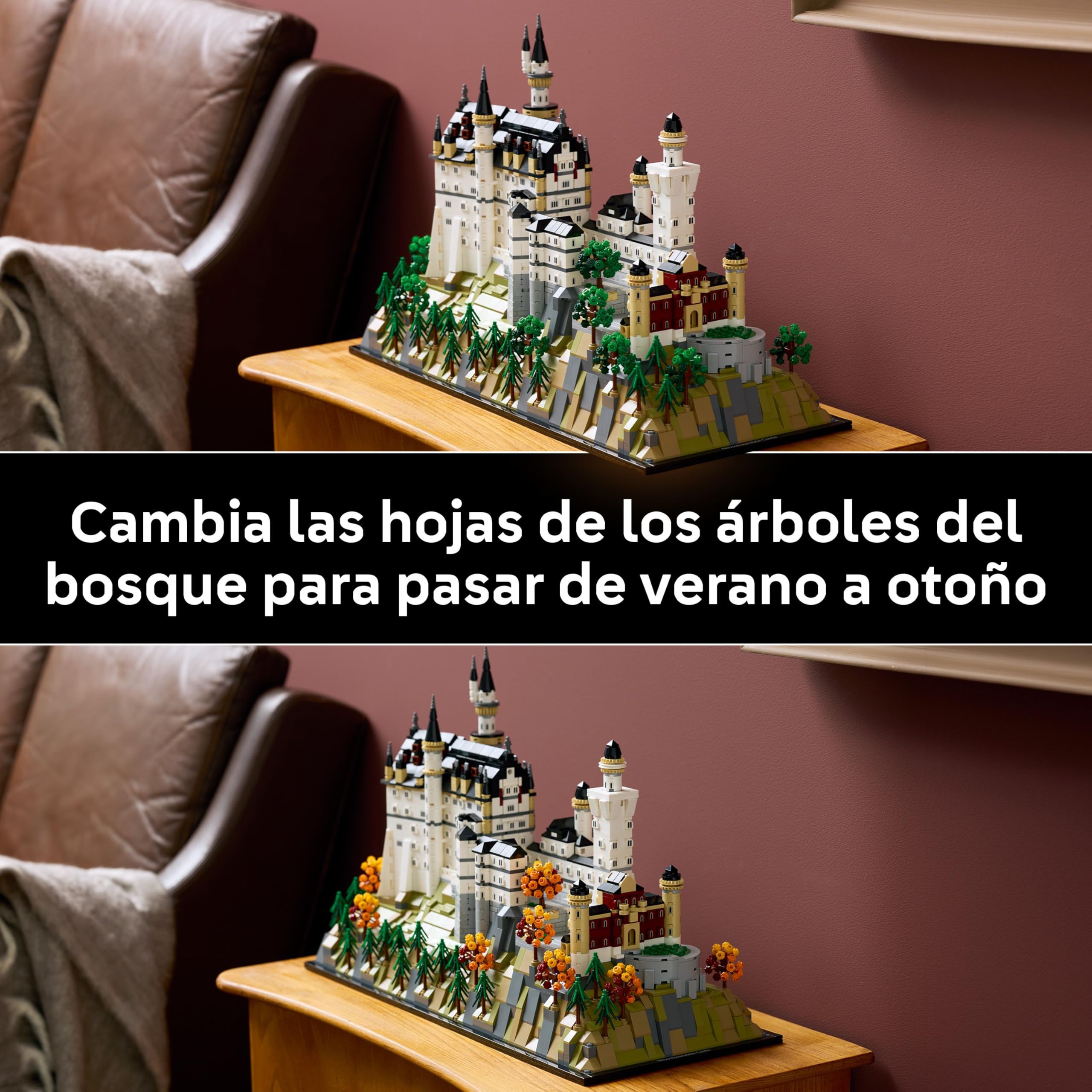 LEGO Architecture Castillo de Neuschwanstein - Maqueta DIY para Adultos Coleccionistas con Torres, Patios e Interior Detallado - Regalo de Monumento para Hombres y Mujeres - Decoración del Hogar 21063