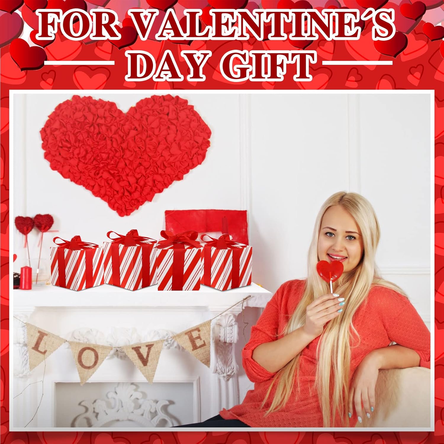 Sabary 25 Pcs Christmas Red Gift Boxes with Lids 4 x 4 x 4 Inches Candy Design Christmas Kraft Gift Boxes with Red Ribbons Small Present Box for Wedding Party Favor Birthday - Image 5