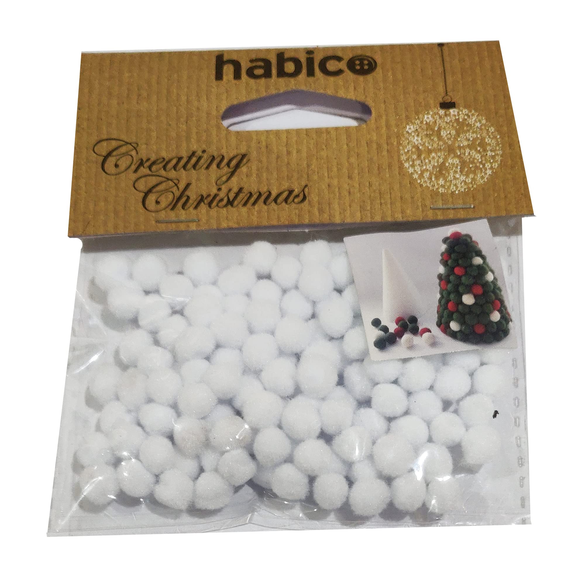 Habico White Mini 5Mm Christmas Pom Pom -Pack Of 120