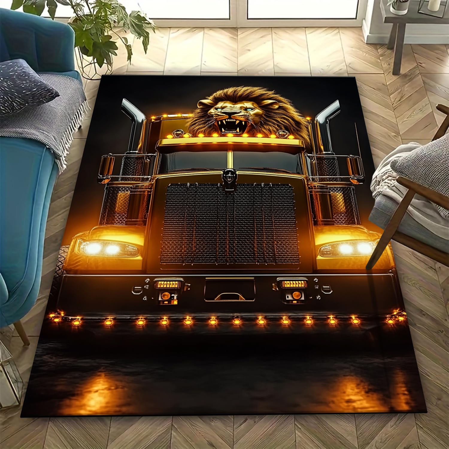 Tapis enfant lion antidérapant pour créer un coin lecture confortable