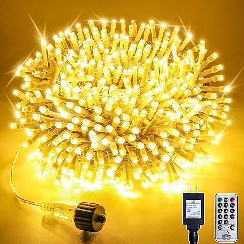 Miniatura 11 de Cadena de luces de 66 pies con 200 LED para árbol de Navidad, luces brillantes de color blanco cálido a multicolor para exteriores, luces de hadas