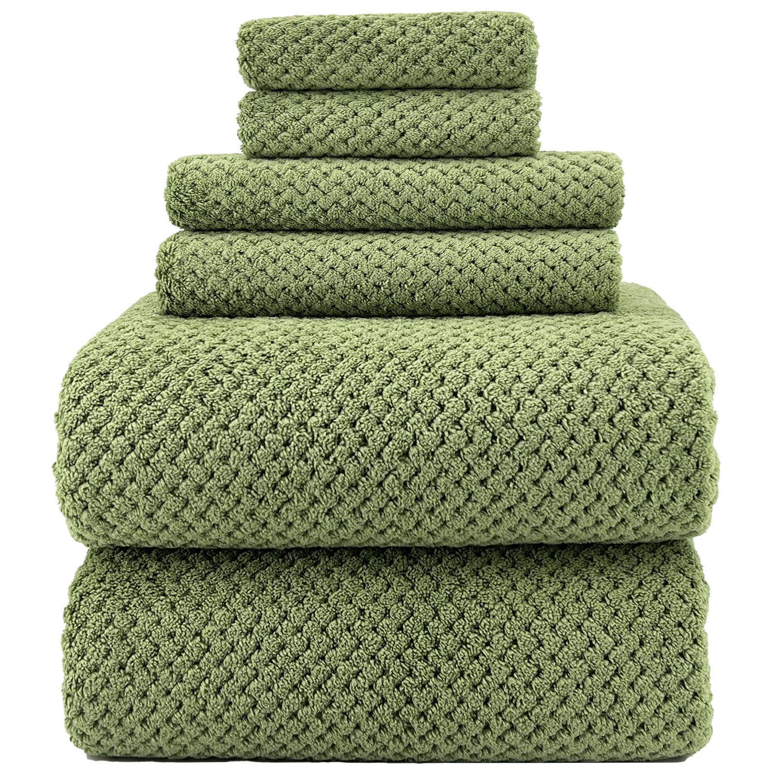 ytyc towels,39x78 inch oversized bath sheets towels for adults luxury bath towels extra large sets for bathroom super soft highly absorbent microfiber shower towels 80% polyester (sage green,6)
