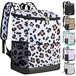 Wolka Cooler Backpack 30 Cans,Portable Backpack Coolers Insulated Leak Proof,Waterproof Soft Sided Cooler Bag for Travel,Beach,Camping,Picnic,Lunch Backpack for Women (Snow Leopard)