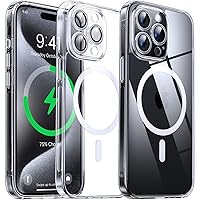 Flyzoo Cover Magnetica Trasparente per iPhone 15 Pro Max - [con Pellicola di Protezione