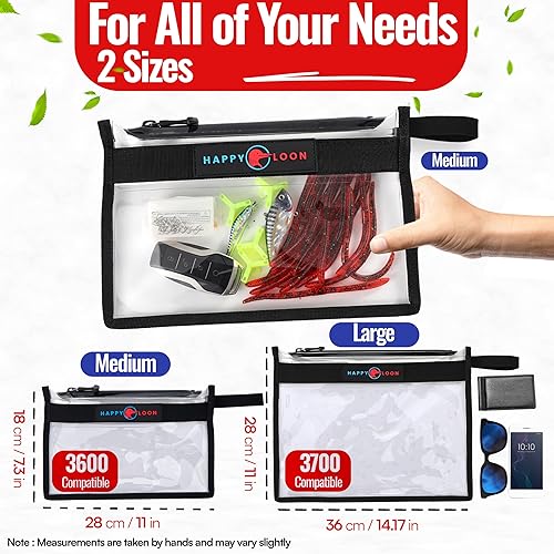 Miniatura 5 de Elite - Juego de bolsas impermeables para aparejos de pesca, 2 tamaños, 100% bolsas secas sumergibles, flotadores con señuelo y cebo, cremallera de