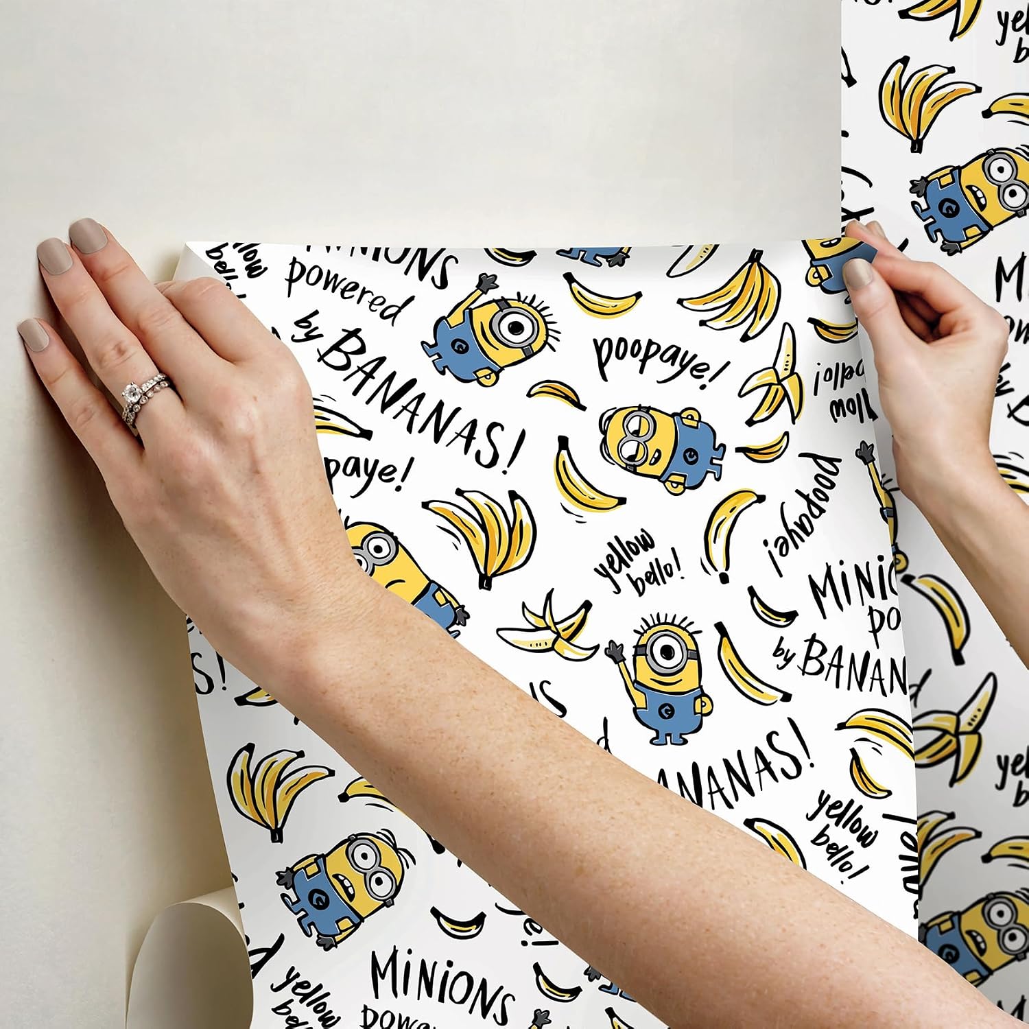 Universal Minions Powered by Bananas Peel and Stick Wallpaper by RoomMates, RMK12729PLW