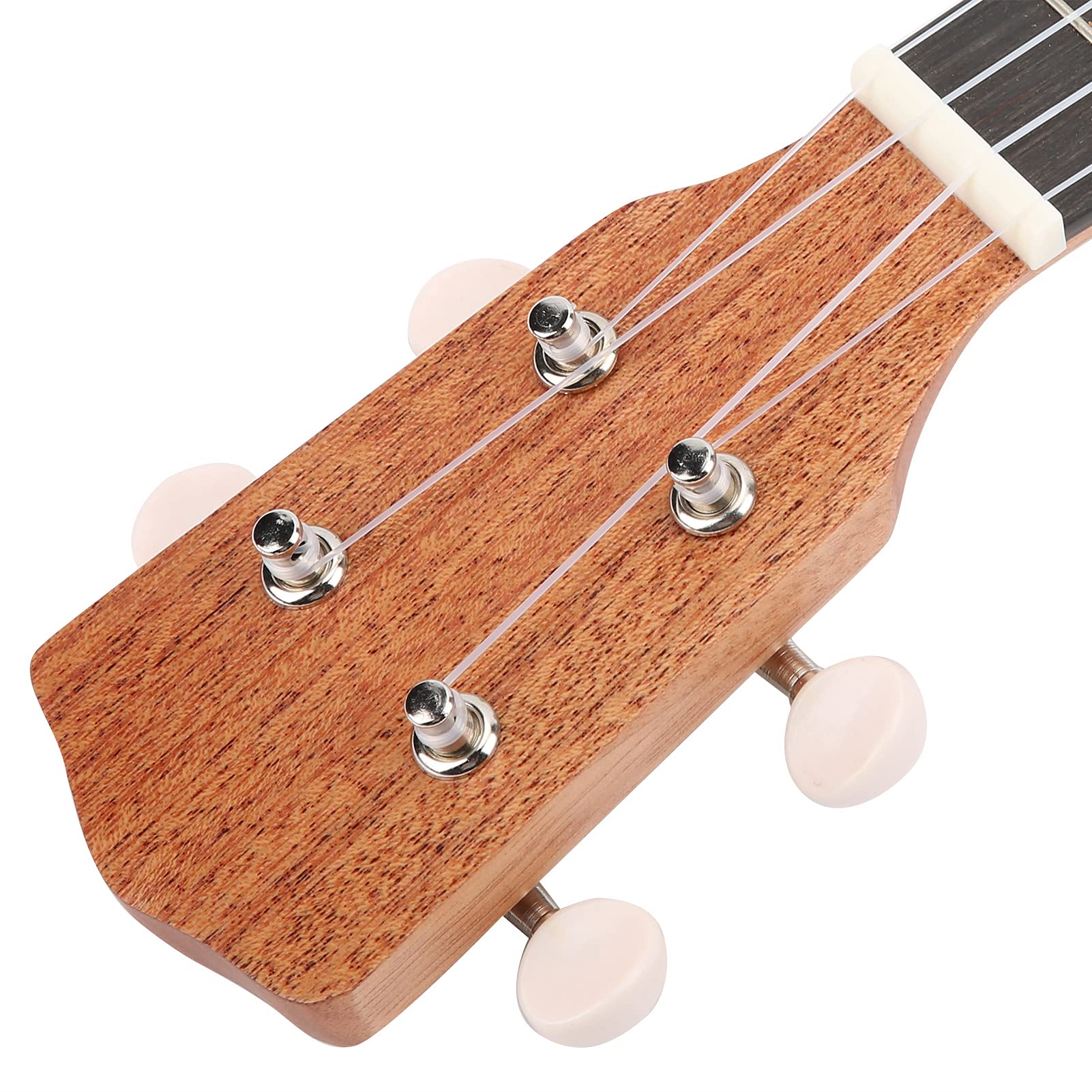 Ukelele de caoba para principiantes con bolsa de viaje y afinadores cerrados para aprender música, un instrumento musical de tamaño soprano de 21 pulgadas que crea un