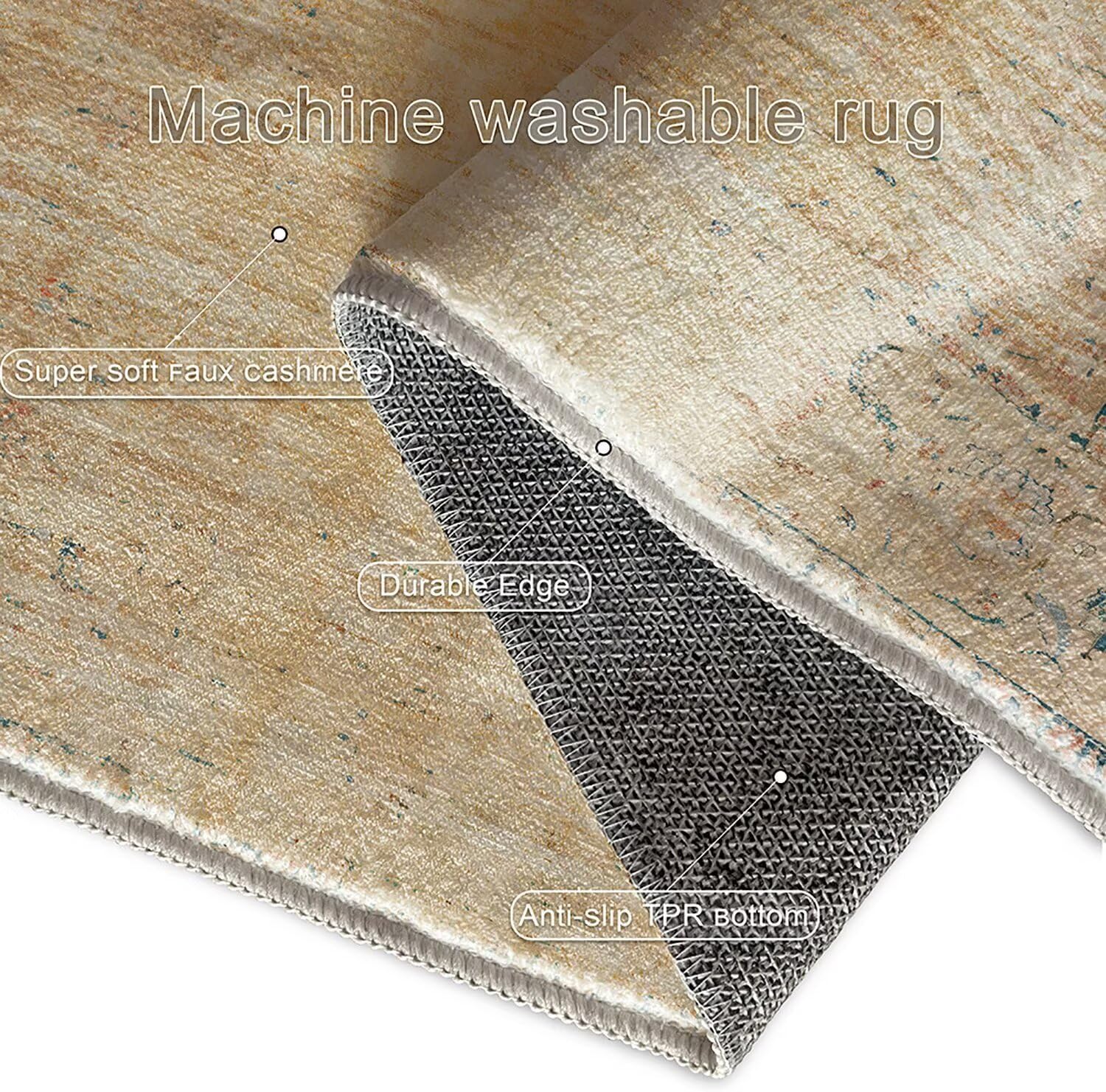 Modern Abstract Entryway Rug Indoor 2x3 ft Washable Rug Non-Slip Soft Small Area Rug Yellow Kitchen Mats Floor Carpet Entrance Bedroom Home Decor