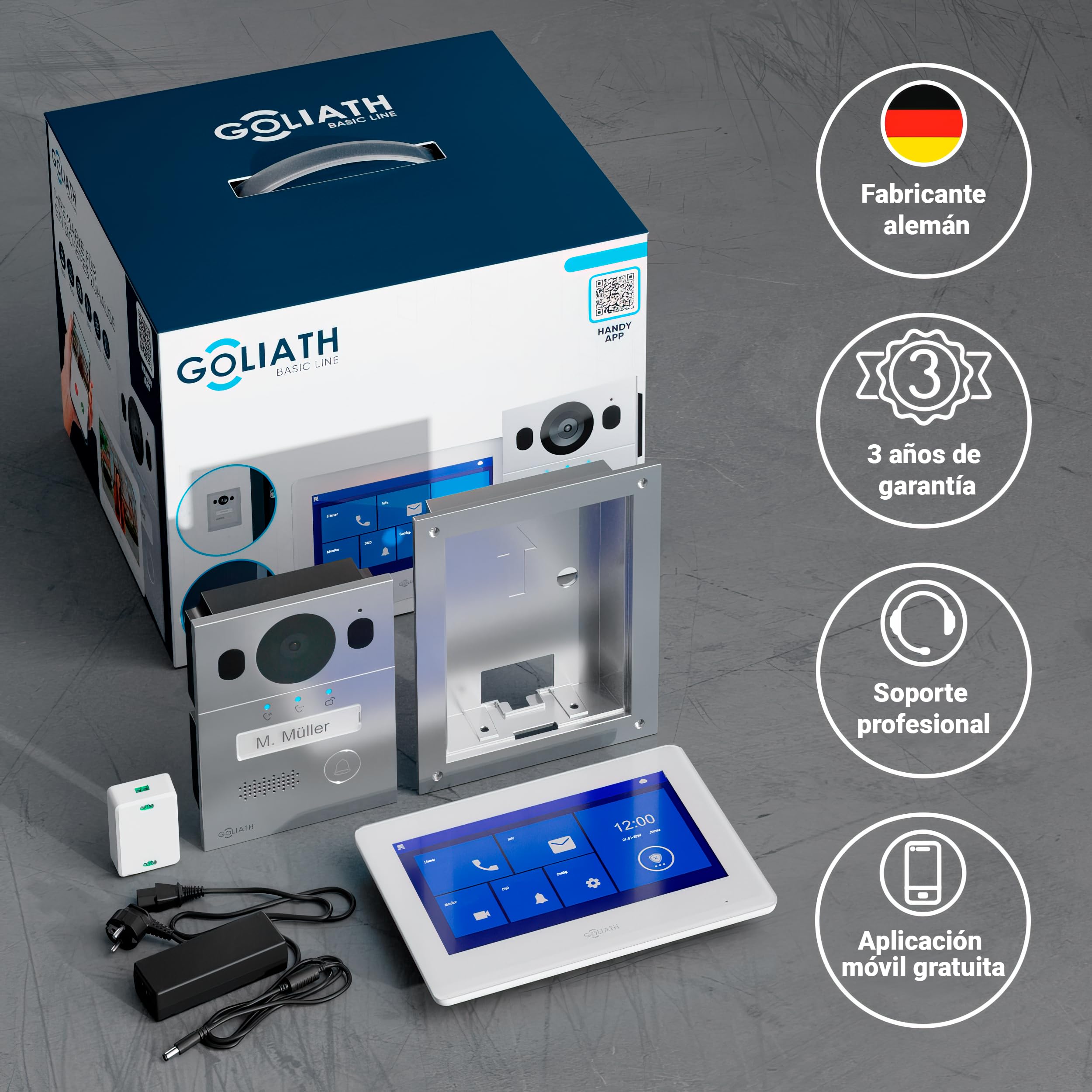 Goliath® Videoportero [Monitor 7"] Portero Automatico con Camara - Videoportero 2 Hilos - Telefonillo con Camara - Video Portero - Resistente al Clima y vandalismo - Empotrada