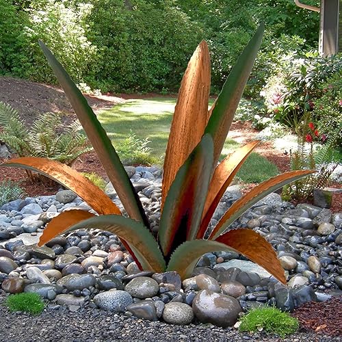 Planta de agave de metal para bricolaje, escultura de tequila, escultura de tequila rústica para jardín, decoración al aire libre, plantas metálicas