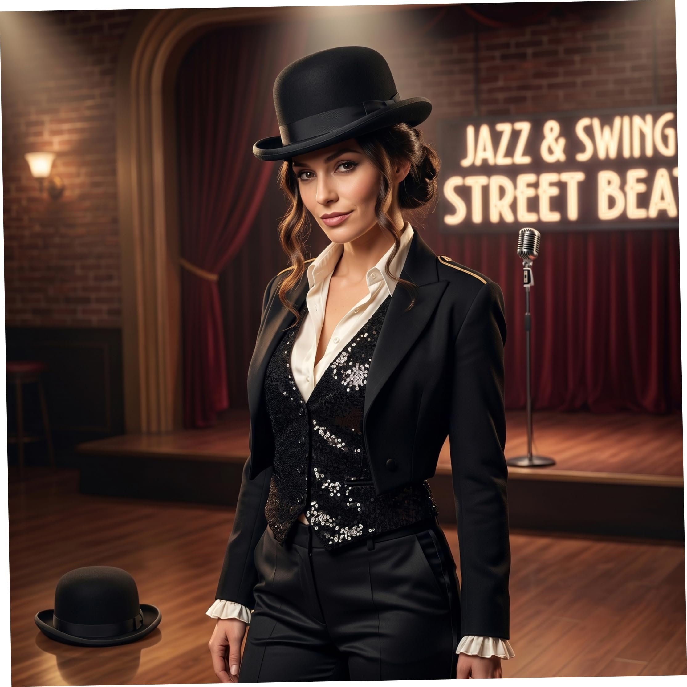 Cappello a bombetta vintage nero per uomo donna, cappello classico con nastro, abito formale per feste a tema, cosplay, abbigliamento quotidiano, occasioni speciali