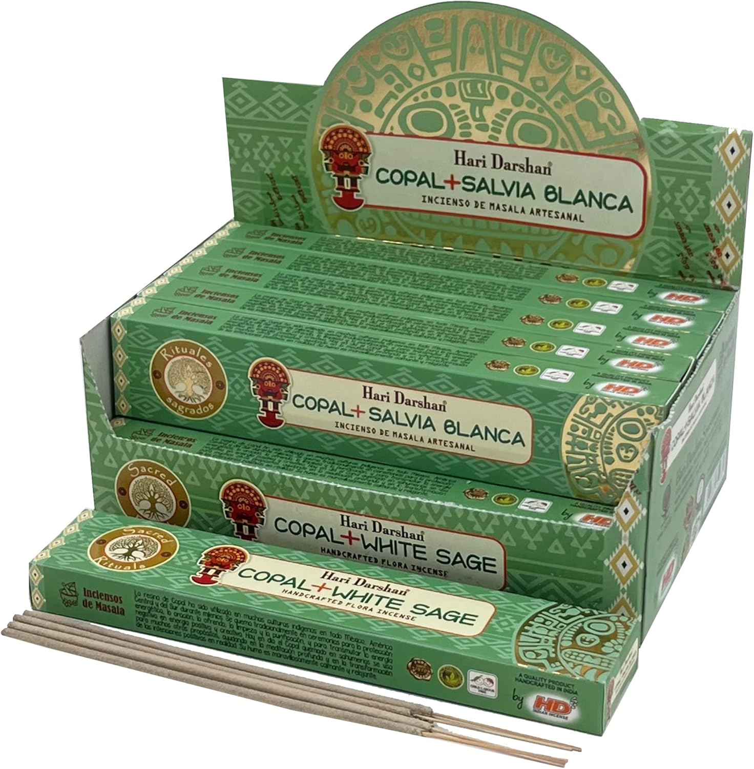 Hari Darshan Handcrafted Premium Incense Sticks 12 Box X 15 Sticks Total of 180 Sticks (White Copal)