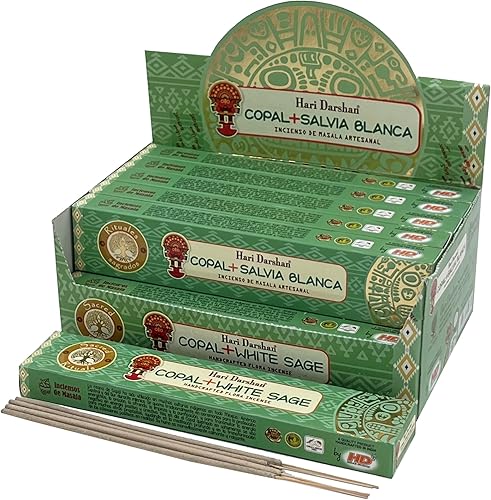 Miniatura 6 de Hari Darshan - Palitos de incienso hechos a mano de alta calidad 12 cajas x 15 varillas en total de 180 palitos ópalo Palo Santo