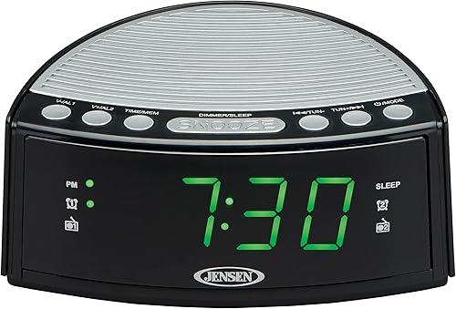 Miniatura 2 de JENSEN JCR-160 JCR-160 AM/FM Digital Dual-Alarm Reloj Radio, Negro