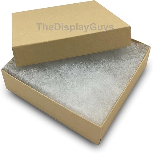Miniatura 28 de TheDisplayGuys - Paquete de 25 cajas de regalo de papel de cartón relleno de algodón #21, color marrón kraft (2.6 x 1.6 x 1.0 pulgadas), para envío