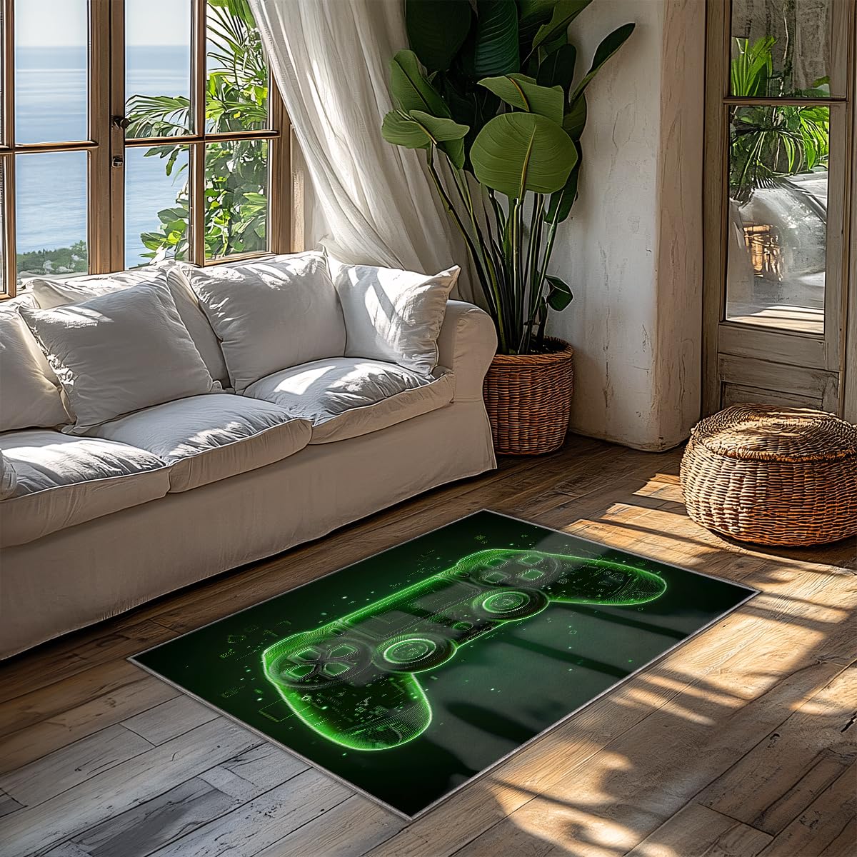 Tapis Manette de Jeu Antidérapant 140x200cm pour Décorer la Salle de Jeux des Garçons