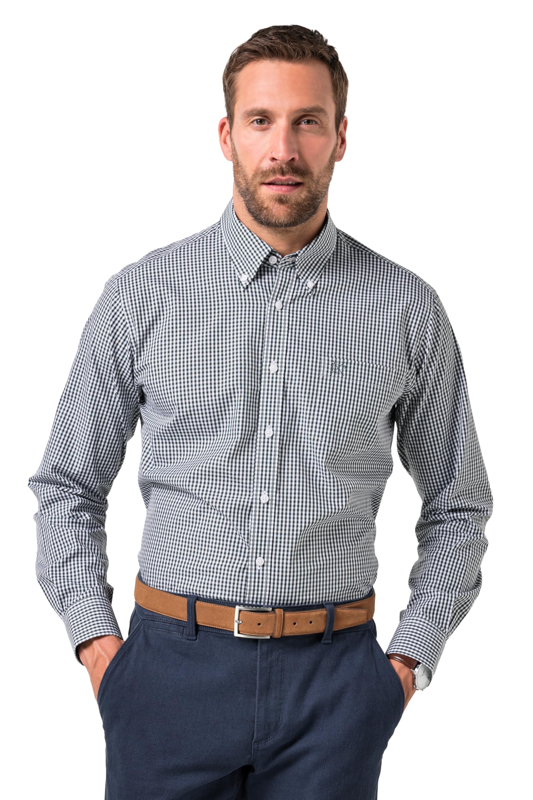 JP 1880 Herren große Größen Übergrößen Menswear L-8XL Hemd, Vichy-Karo, bis 8XL, Comfort Fit 722859