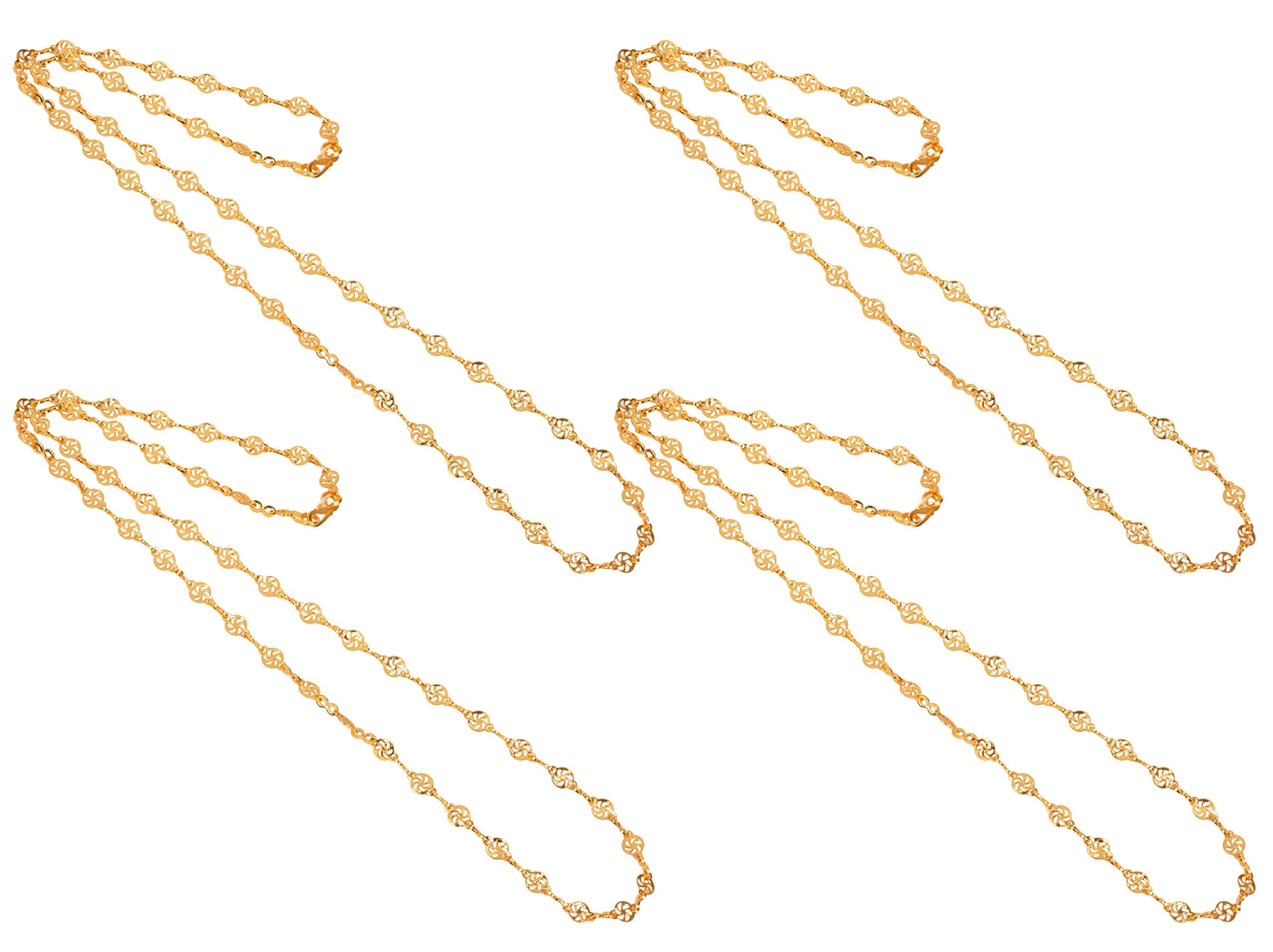 AanyaCentric Gold Plated Combo Set of Four 22 & 28 inches Long Necklace Fashion Fancy Jewellery Collection Neck Chain for Women Girls ( Pack of 4 ) (B08C4Q5Q38) Amazon Price History, Amazon Price Tracker