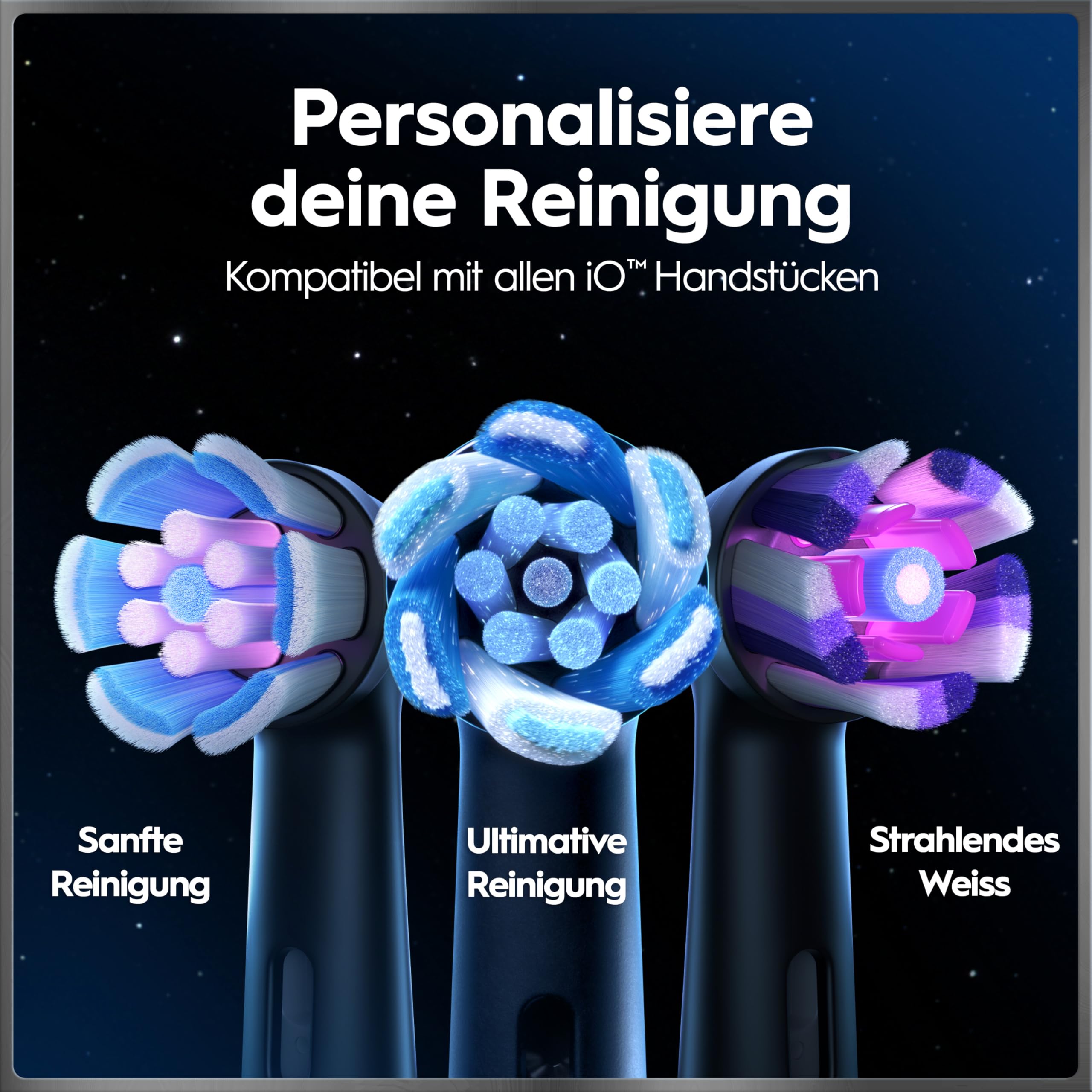 Oral-B iO Series 10 Elektrische Zahnbürste, Schwarz | Inkl. 3 Aufsteckbürsten, Lade-Reise-Etui, iOSense, Electric Toothbrush mit 7 Putzmodi für Zahnpflege