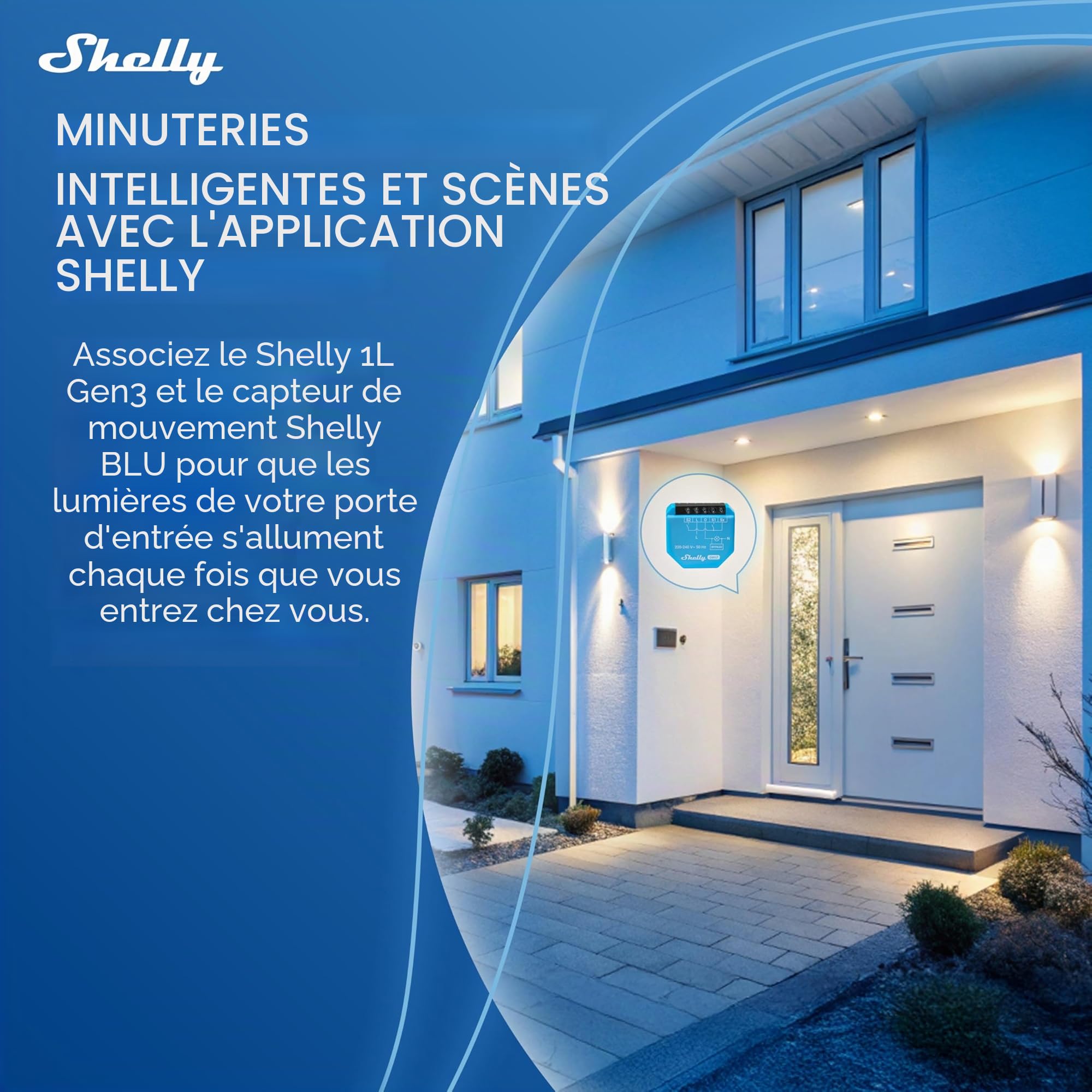 Shelly 1L Gen3 - Interrupteur connecté Wi-Fi 2.4 G, 1 canal 200 W, Fil Neutre non requis, Bypass 1L/2L inclus, Éclairage connecté, Contrôle à distance app, Compatible Alexa, Google Home, SmartThings
