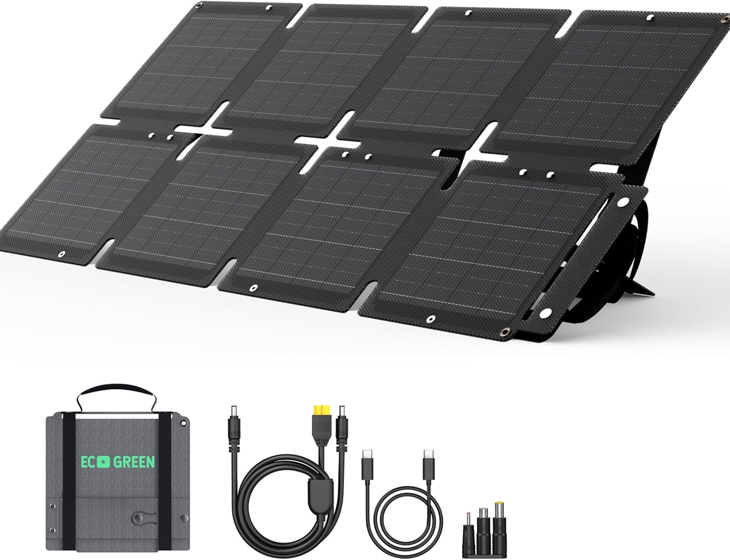 Portable Solar Panel 60W, Monocrystalline 24.8% High Efficiency Foldable Solar Panel, USB C Port, IP65 Waterproof with Kickstand, Solar Panel for Camping RV Backpacking Outdoor Use