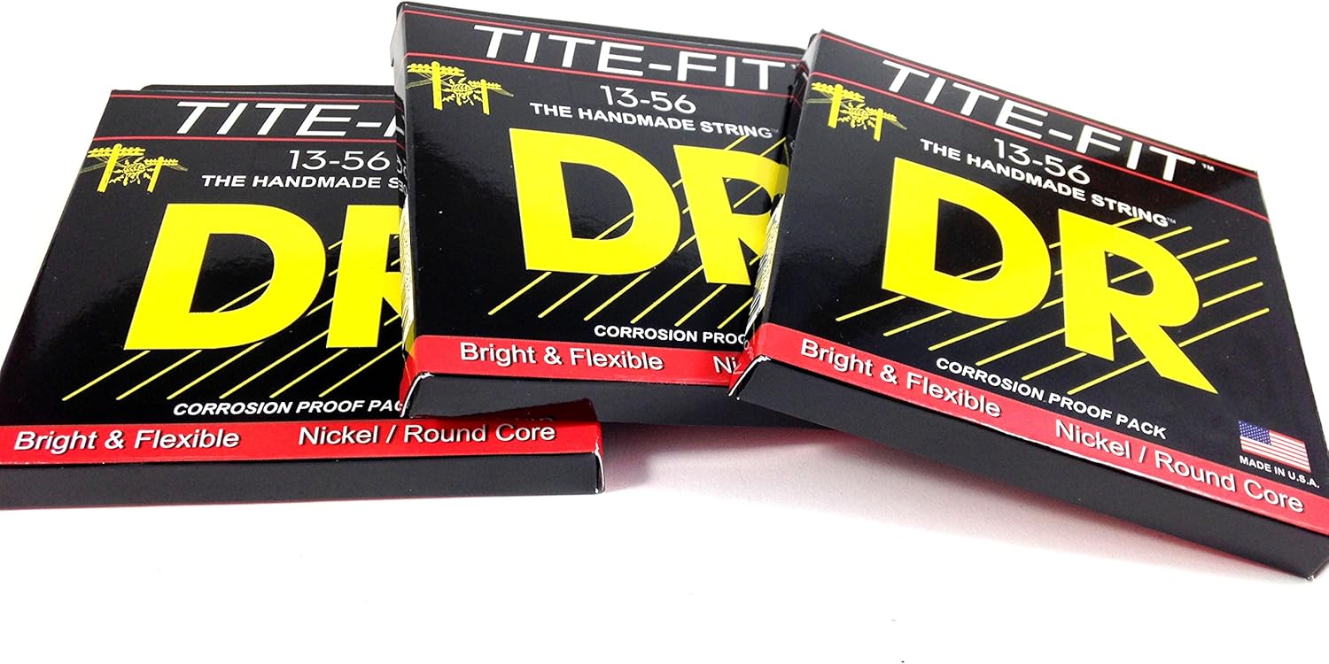 DR Guitar Strings Electric Tite-Fit 3 Pack 13-56 Mega Heavy Handmade USA