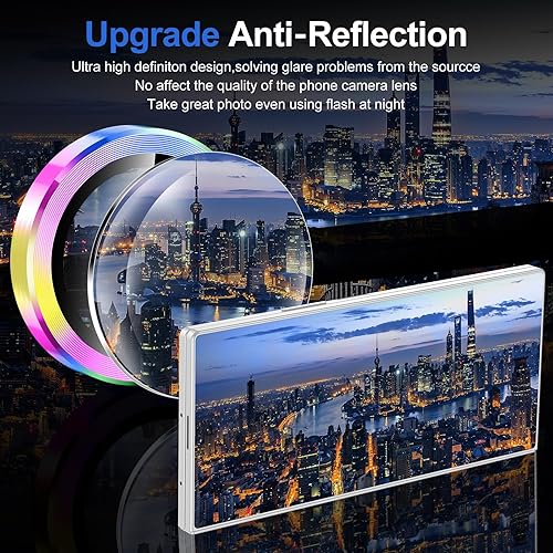 Vista 570 de para Samsung Galaxy Z Flip 7 Protector de Lente de Cámara, Cubierta de Lente de Vidrio Templado con Anillo de Metal Individual, [Fuerte Adhesión] 1