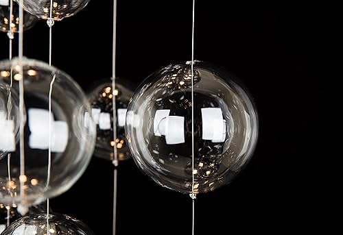 Miniatura 3 de Saint Mossi - Lámpara de techo LED de cristal moderna con forma de gota de lluvia, lámpara colgante para comedor, baño, dormitorio, sala de estar, 4