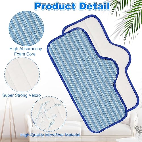 Miniatura 3 de DAJAVE Juego de 8 almohadillas de microfibra para trapeador de vapor Dupray Neat Steat, almohadillas de repuesto de microfibra, reutilizables y