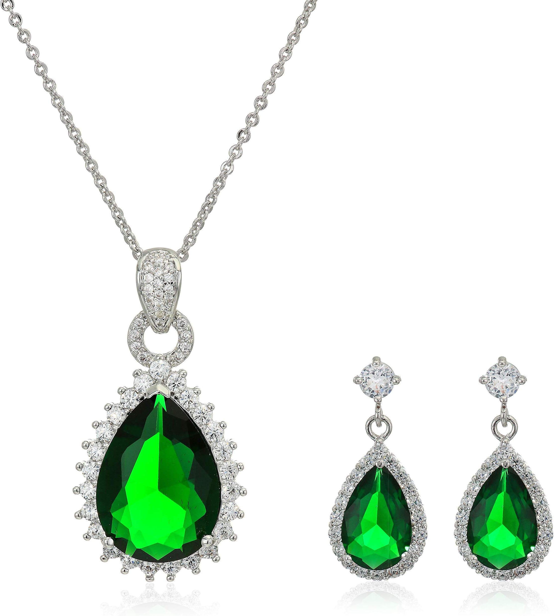 Crystalline AzuriaJewelry Sets for Women Wedding Jewelry Sets Bridal Jewelry Set with Necklace and Earring for Bride Cubic Zirconia Bridesmaid Jewelry