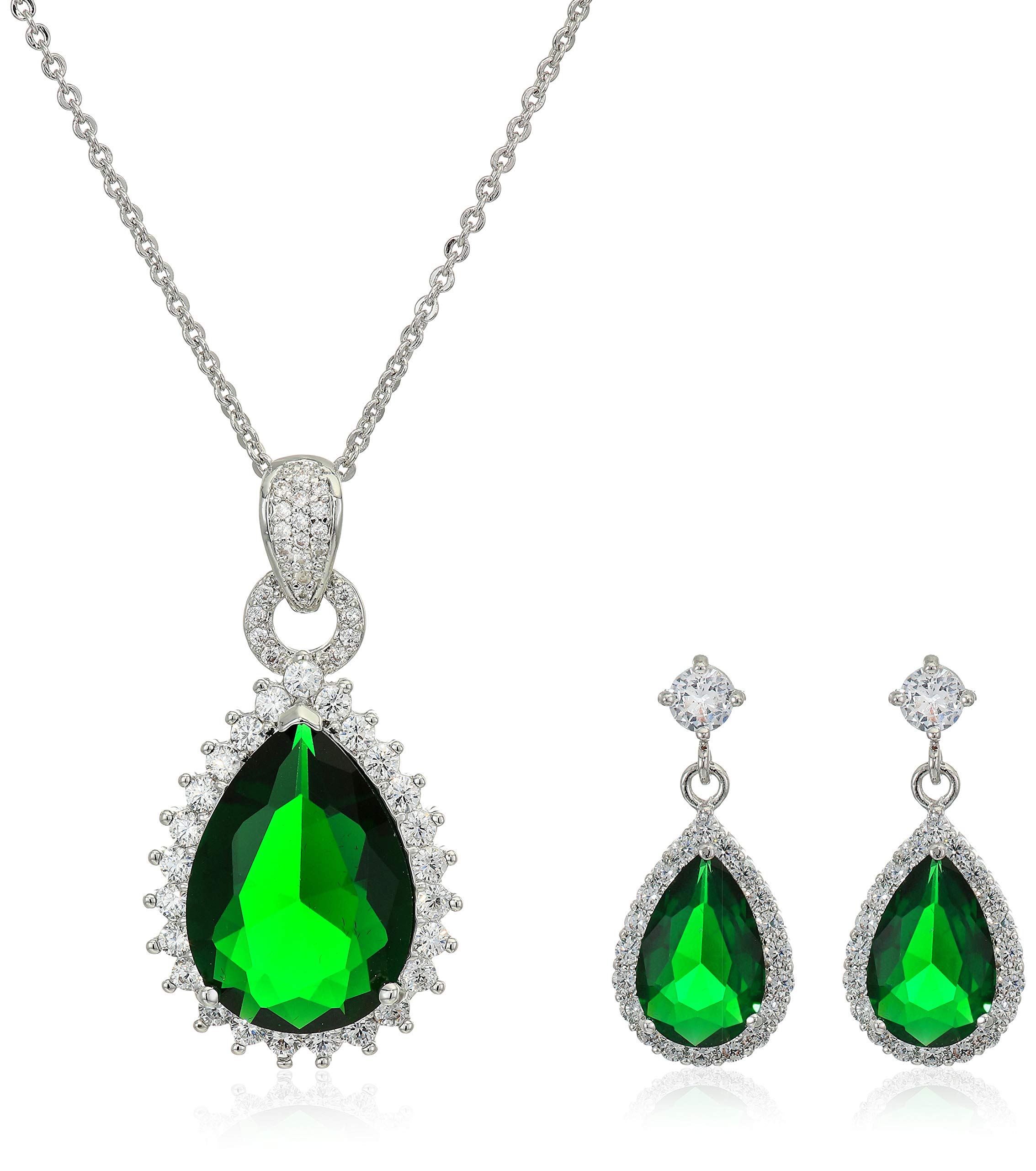 Crystalline AzuriaJewelry Sets for Women Wedding Jewelry Sets Bridal Jewelry Set with Necklace and Earring for Bride Cubic Zirconia Bridesmaid Jewelry