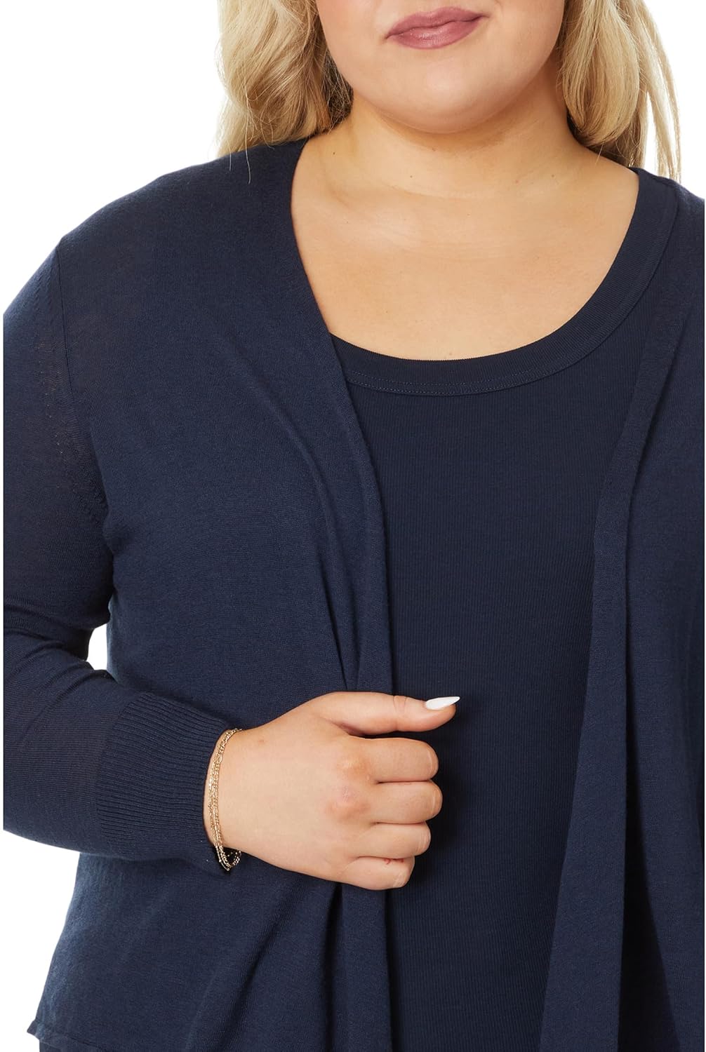NIC+ZOE All Year 4-Way Cardigan, Dark Indigo, 1X - Image 3