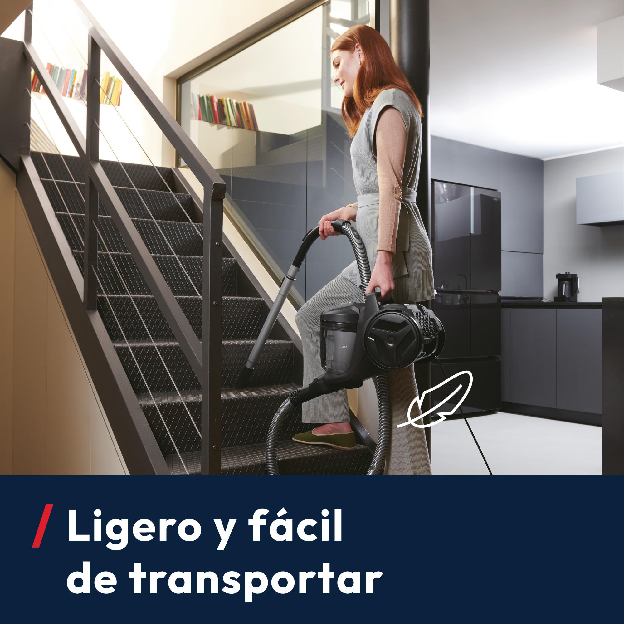 Hoover HP1 Aspirador Compacto Sin Bolsa,Ligero, Para Alfombras,Suelos Duros y Delicados,Contenedor de 2L,Con Cable,Filtro de Polvo EPA,Boquilla Para Parquet, Accesorios,Radio de Limpieza 7,5m [HPZ107]