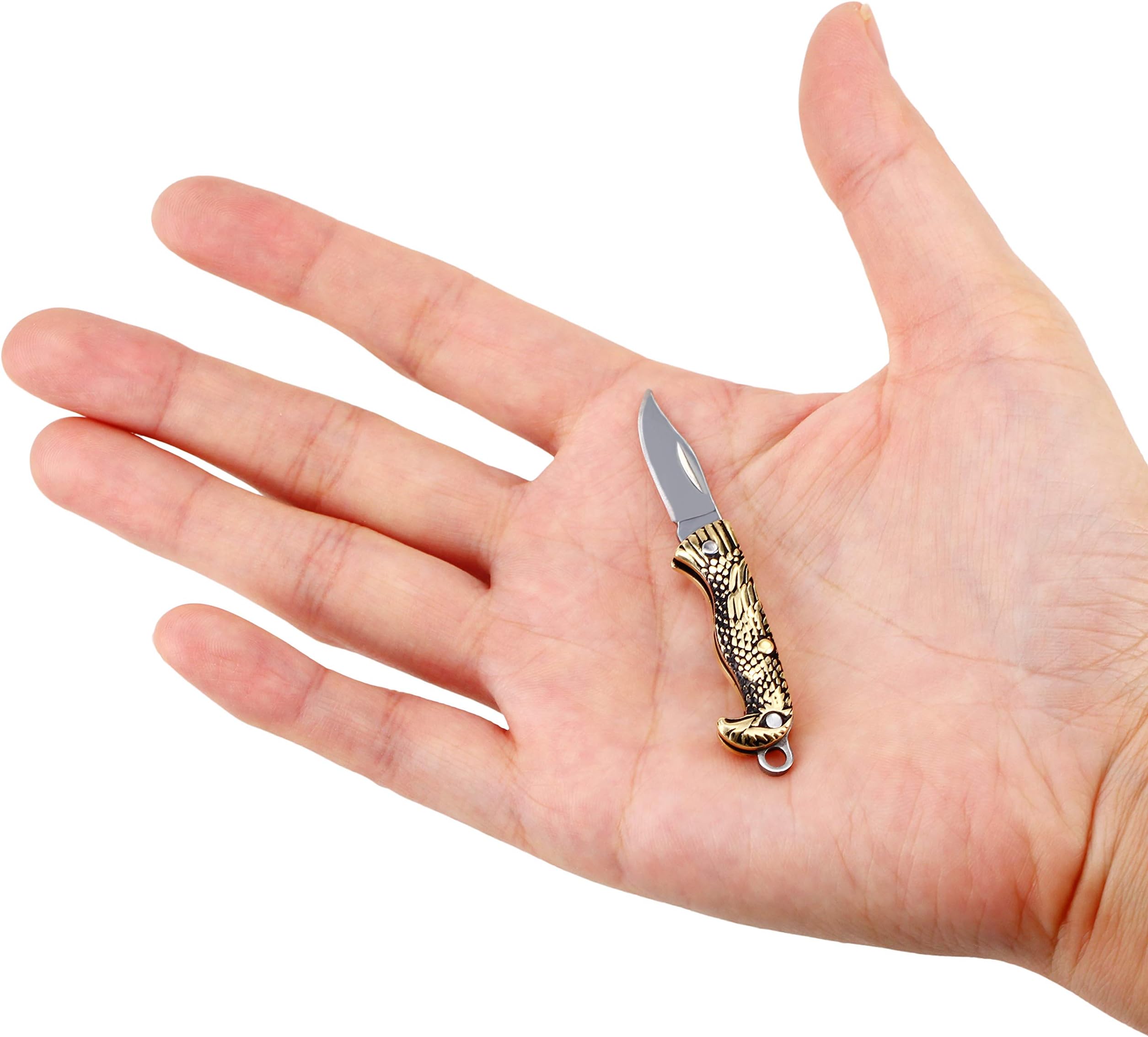 Miniature Gadgets Pocket Knife, Eastern Delights EDC Ultra Smallest Multifunction Cutting Blade Tool (Eagle Handle)