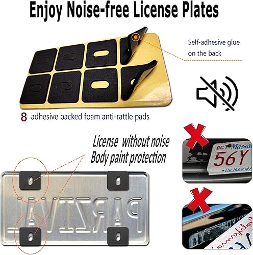 Miniatura 8 de Minda - Tornillos antirrobo negros para placa de matrícula, acero inoxidable inoxidable para placa de automóvil, tornillos M6 (1/4 de pulgada) a