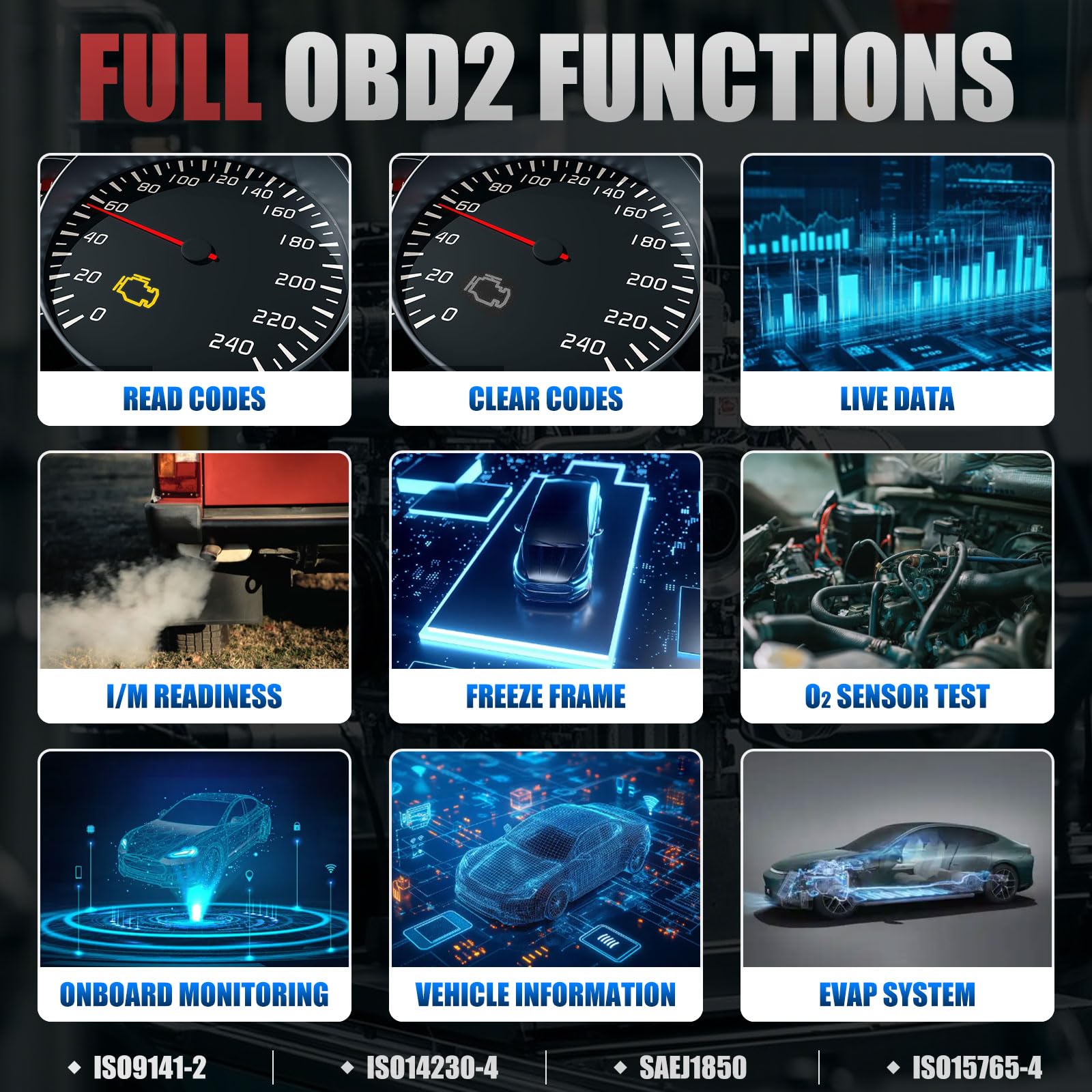 LAUNCH Creader 300 Valigia Diagnostica OBD2 – Lettore Codici Motore Completo. Strumento Scan OBD-II con Display Color 1.7", Test Batteria e Dati in Tempo Reale. Plug & Play per Tutti i Veicoli OBD2