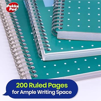 Pukka Pad Pack of 6 A5 Wirebound Notebooks 200 Pages with 80gsm Paper & BIC Pack of 2 Cristal Original Ballpoint Pens 20 Pens Assorted Colours Durable Writing Bundle for School Office