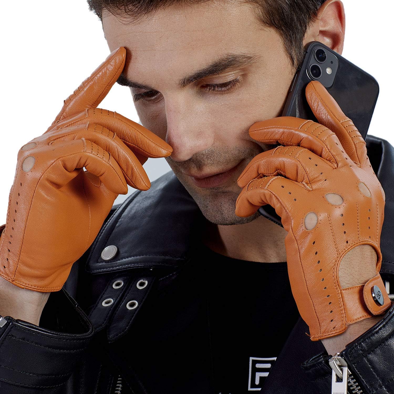 ドライビング羊革手袋 サイズL Classic gloves 楽天市場】スマホ対応 メンズ ドライビンググローブ 指切り 革