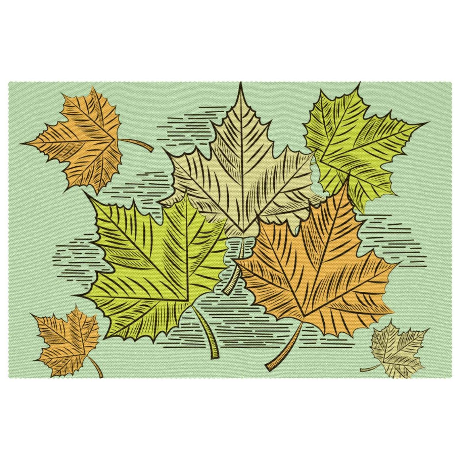 Sets de table feuilles d'érable antidérapants 30,5x45,7 cm résistants à la chaleur - 6 pcs