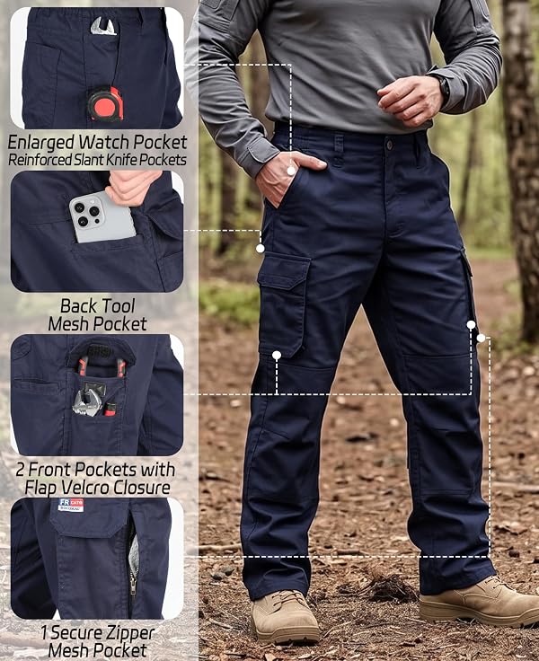 BOCOMAL Men's FR Summer Vented Cargo Pants Dura-Light Breathable Airflow by BOCOMAL - Image 6
